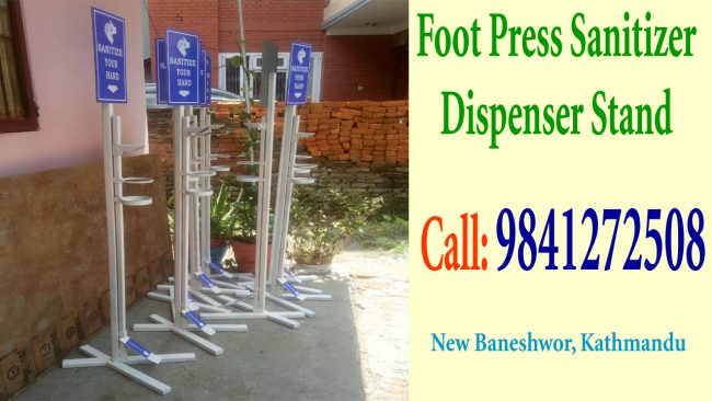sanitizer stand in Nepal